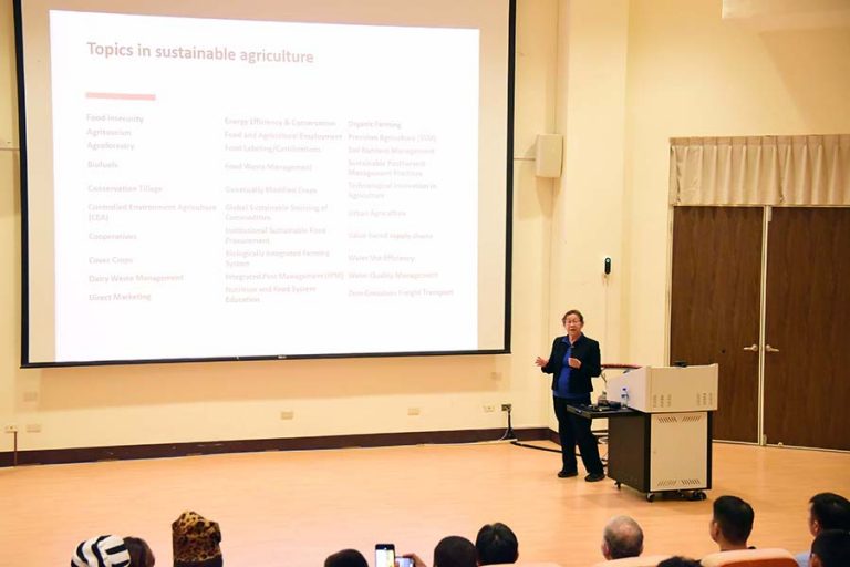 Dr. Mari Marutani from the University of Guam presented on the topic of "Sustainable Island Agriculture in Guam"