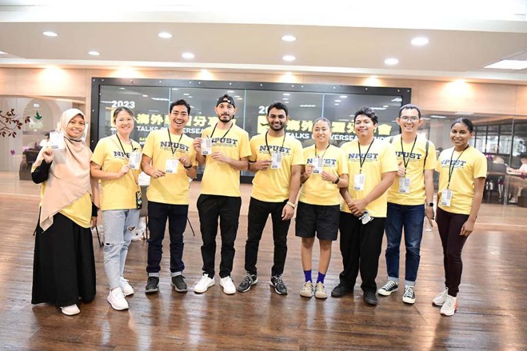 foreigner students served as airport service personnel in this simulated cabin
