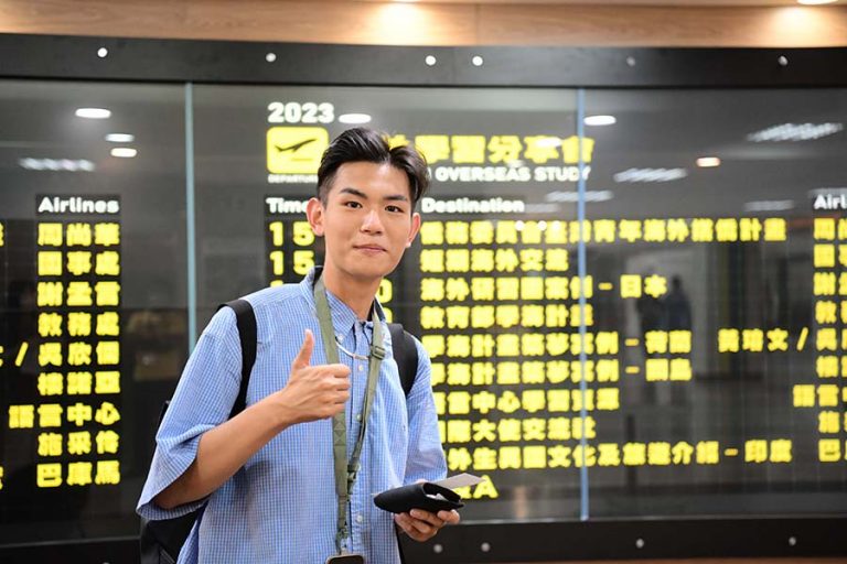 student ready to getting on board with boarding pass