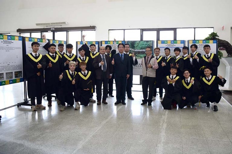group photo at the graduation achievements exhibition
