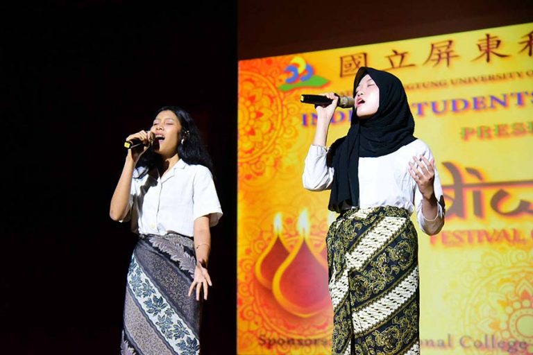 Singing song by Indonesian student