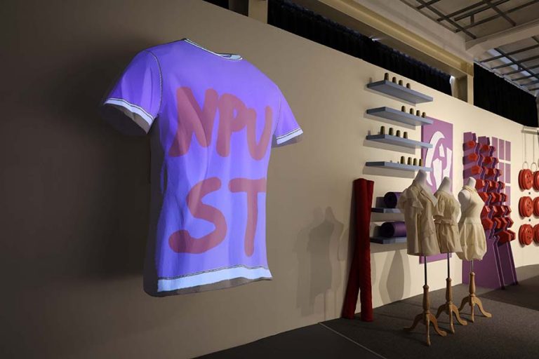 International students play interactive installations at Exhibition